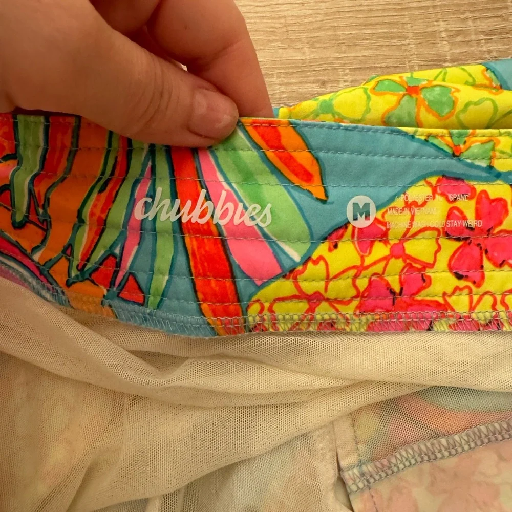 Chubbies The Hooligans Neon Pineapple‎ Pockets Swim Trunks Shorts Men’s Sz M